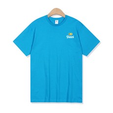 DLCRE DLCHARGING Logo 17支透氣短袖T恤, 水洗藍