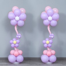피앤비유니티 DIY 스마일 데이지 대형 왕관풍선 스탠드 모음, 07 DIY 대형풍선 스탠드 퍼플, 2개
