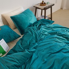 I'm Living 超細纖維焦糖色飯店式被套, 深綠色