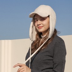 TECH SKIN 羊羔毛刷毛耳罩高爾夫球帽, 象牙白, 1個