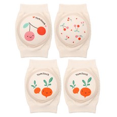 Yomilock 孩童造型印花護膝, 櫻桃款+胡蘿蔔款, 1組
