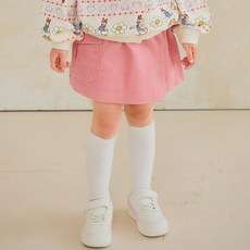 hejmini 女童日常燈芯絨工裝口袋褲裙