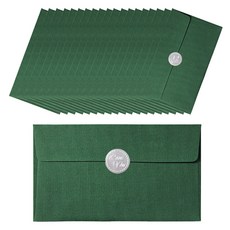萊薩克壓紋信封, 綠色(信封), 隨機出貨(貼紙), 20個