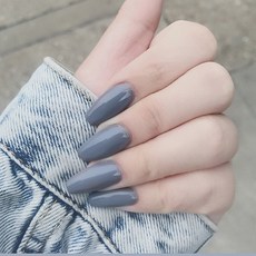 BARNA 棺材杏仁形美甲片, N-069 時尚簡約, 1個