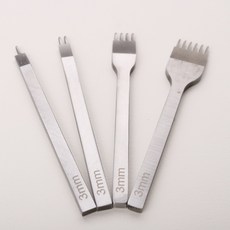皮革工藝菱形斬 3mm x 4件組, 單一顏色, 1套