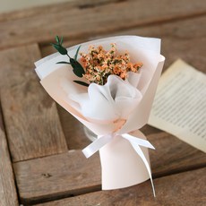 ScentBasket 納骨塔迷你永生花束, 銀葉菊 橘色