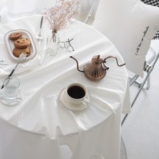 벨라이프 고밀도 타슬란 방수 테이블보, 화이트, 미니(65 x 65 cm), 1개