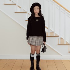 SM2 女童蝴蝶結格紋裙