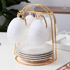 Myeongyangpeep 金色立式碗盤收納兩用4鉤杯架, 單一顏色, 1個