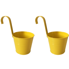 청린 원예 벽걸이형 베란다 발코니 컬러 화분 2p, 옐로우, 2개