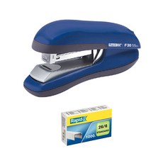 Rapid 平針釘書機 F30 + 標準釘書針 26/6 1000入 套組, 藍色, 1套
