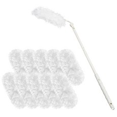 生活公式 多用途可伸縮長柄除塵撣組 長柄握把+補充包10入, 白色, 2組