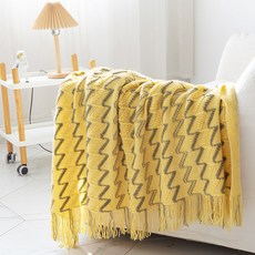 웨이브 라인 니트 블랭킷