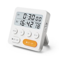 mooas 雙計時烹飪定時器, 白色的, 1個