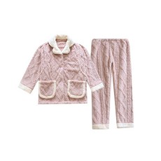 Minseong Company 孕婦麻花翻領睡衣上下套裝