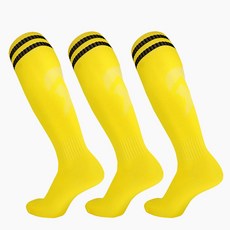 남성용 축구 논슬립 스포츠 니삭스, 옐로블랙, 3세트
