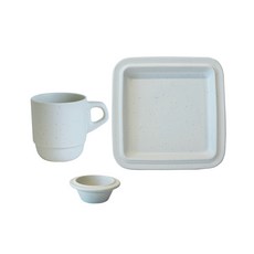 Cheese on the Plate 羅克福下午茶單人餐具3件組, 瑞可塔, 馬克杯 + 方形盤 + 醬料碗