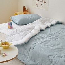 마틸라 아동용 썸머푸딩 냉감 양면 여름 차렵이불, 밀크소다 + 화이트