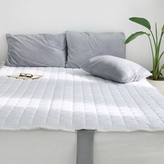 SCOHOme 韓國製造 30支純棉 Happy 绗缝溫水暖墊專用床包, Happy白色