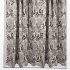 J&N 熱帶雨葉雙層拉摺窗簾, 卡其色