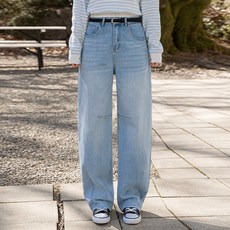 시크폭스 여성용 사빈 절개 커브드 데님팬츠 61DP1581