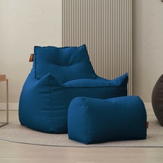 보니타 난연소재 초대형 페르시안 빈백 RFR909 + 풋스툴 세트, 미드나잇