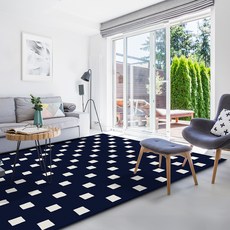 LEEJUNG 裝飾圓點方形室內洗滌地毯