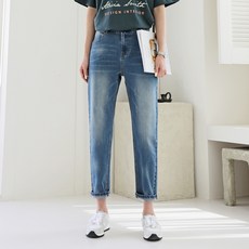 BBAEBBAE 女款內鬆緊腰頭哈倫牛仔褲