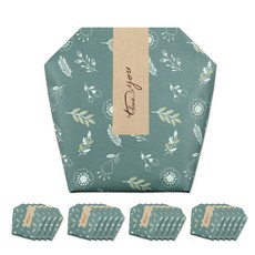 花園禮物袋 + 橫幅貼紙 貼紙 20p + 信封 20p 中, 綠色, 1套