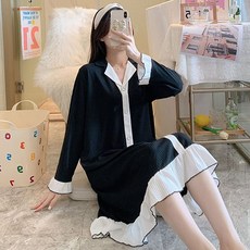 에스텔라 임산부 카라넥 프릴 원피스 잠옷