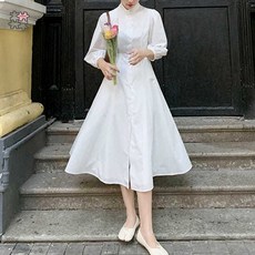 페이퍼먼츠 청순 A라인 롱 셔츠 원피스 00880