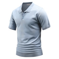 다꾸앙 남성용 캐주얼 쿨아이스 버튼 반팔 카라 니트 D05Y3_tn2773