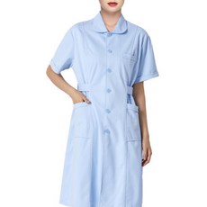 언헤브 남녀공용 깔끔한 간호사복 가운 라운드 반팔