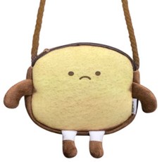 Sayaka 紗彌佳 日系甜美趣味情緒吐司造型萬用小物收納斜背包, 不高興款