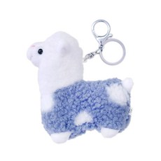 雲朵羊駝娃娃鑰匙圈, 1個, 天空藍