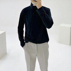 아도르클래식 남성용 글리 터틀 목폴라 기모 이너 긴팔 티셔츠