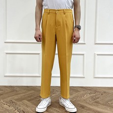 머시따 남성용 링클프리 세미 와이드 슬랙스