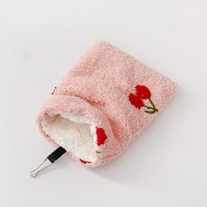 랜보어 소동물 걸이형 패턴 극세사포치 은신처 FREE, 핑크, 1개