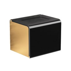 MONACO OLIVE 金屬線條方形室內衛生紙架, 金黑色, 1個