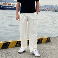 머시따 남성용 나일론 통풍 고프코어 세미와이드 핏 팬츠