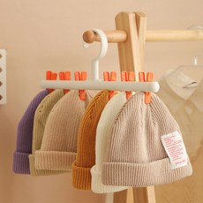 Young&You 360度旋轉多功能夾子掛勾, 5個, 象牙白 + 橘色