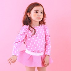 GOING KIDS 童款圓點印花長袖泳衣+短泳裙