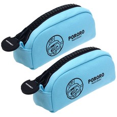 Young Plaza with Pororo 大拉鍊筆袋, 藍色, 2個