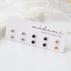 Girlpins 每日繽紛基本款槓鈴穿刺耳環 5款 x 2件組