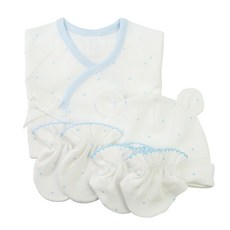babybear 嬰兒愛心點點肚衣+手套+腳套+帽子