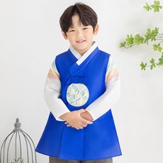GAON BABY HANBOK 男童用藍紅四色袖韓服套裝 AM229