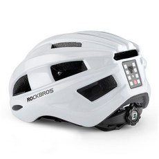 ROCKBROS 一體成型自行車尾燈安全帽 ZK-013, 白色