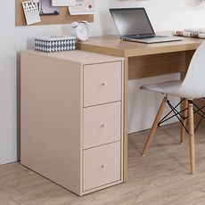 리바트 프렌즈 소호 서재가구 서랍장 방문설치, 아이보리, 3단