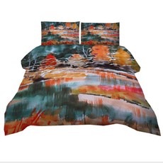 彩色印花被套枕套組 A_RD_240