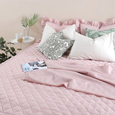 OLIVIA DECO Good Day 2 泡泡紗波紋床墊, 粉紅色